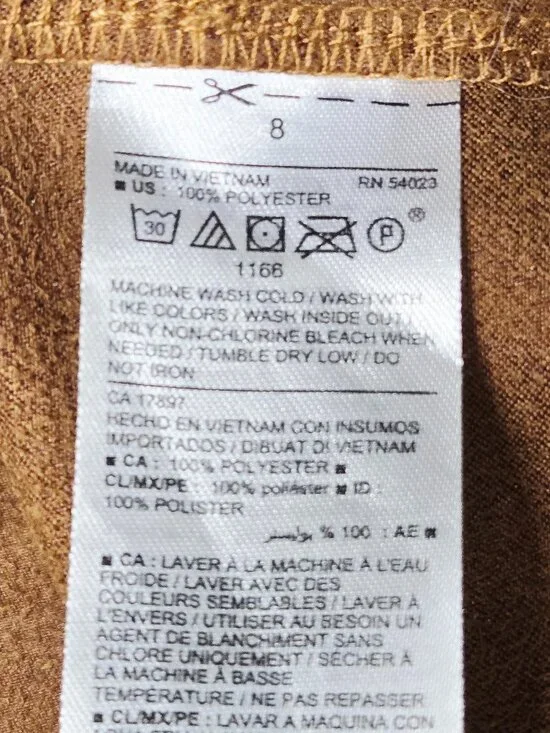 EUC WOMEN'S OLD NAVY SZ 8 TAN/SAND/CAMEL FAUX SUEDE POLYESTER A-LINE MINI SKIRT - Picture 8 of 10